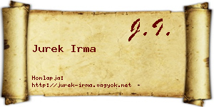 Jurek Irma névjegykártya