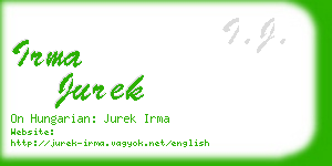 irma jurek business card
